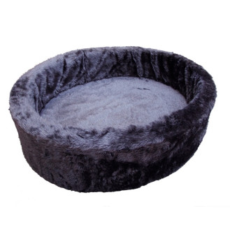 Nobby Classic Меховой круглый лежак с бортиками для собак и котов (Grey XL)