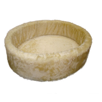 Nobby Classic Меховой круглый лежак с бортиками для собак и котов (Beige XS)