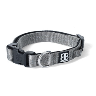 BullyBillows Active Casual Collar Светоотражающий мягкий ошейник для собак с усиленным фастексом (Grey M)