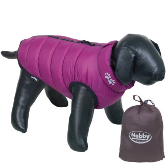 Nobby Dog Vest Light Purple & Brown Водонепроницаемый утепленный двухсторонний жилет для собак с сумкой в комплекте