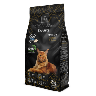 Rex Natural Range Cats Exquisite Sterilised Chicken & Turkey Сухий корм для стерилізованих кішок зі свіжою куркою та індичкою 