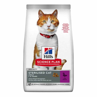 Hill's Science Plan Cat Sterilised Adult 1-6 Duck Сухой корм с уткой для стерилизованных кошек в возрасте 1-6 лет