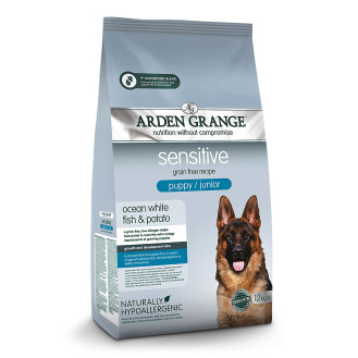 Arden Grange Sensitive Puppy & Junior Fresh White Fish & Potato Беззерновий сухий корм для цуценят з білою рибою та картоплею 