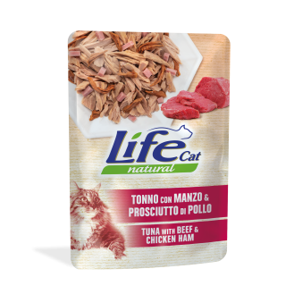 Life Cat Natural Tuna, Beef & Ham Влажный корм для кошек Тунец с Говядиной и Ветчиной