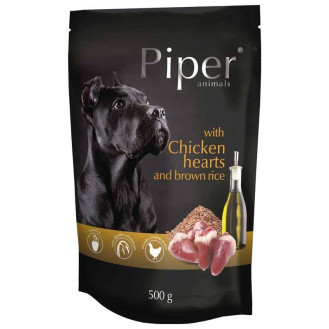 Dolina Noteci Piper Animals Chicken Hearts & Brown Rice Влажный корм для собак с Куриными Сердцами и Коричневым Рисом  (500 г)