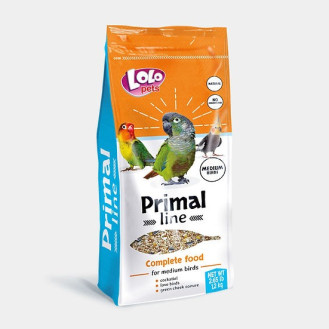 LoLo Pets Primal Line Medium Birds Повнораційний мінералізований корм для середніх птахів