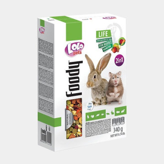 LoLo Pets Foody Rabbit & Hamster 2 in 1 Полнорационный корм для кроликов и хомяков с овощами и фруктами