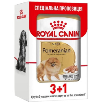 Royal Canin Pomeranian Adult Влажный корм для собак породы Померанский Шпиц в возрасте от 8 месяцев (340 г (3+1))