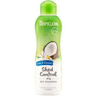 TropiClean Shampoo Shed Control Lime & Coconut Зволожуючий шампунь для прискорення линяння собак та котів