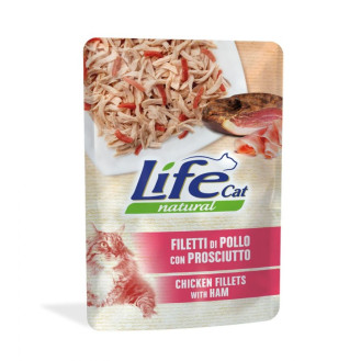 Life Cat Natural Chicken Fillets & Ham Влажный корм для кошек Куриное филе с Ветчиной