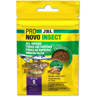 JBL ProNovo Insect Stick S Основной корм в форме палочек для аквариумных рыб размером 3-10 см