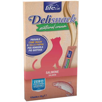 Life Cat Delisnack Natural Cream Лакомства для кошек Крем с Лососем