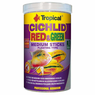 Tropical Cichlid Red & Green Medium Sticks Полноценный корм в виде палочек для средних цихлид