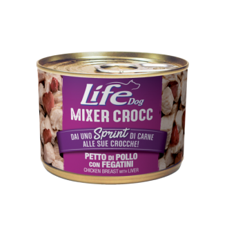 Life Dog Mixer Crocc Chicken Breast & Liver Беззернова консерва у сухий корм для собак Куряче філе з Печінкою