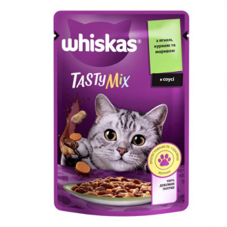 Whiskas Tasty Mix Lamb, Chicken & Carrot in Gravy Влажный корм для взрослых котов Ягненок с Курицей и Морковью в соусе