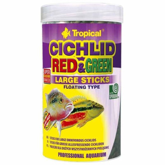 Tropical Cichlid Red & Green Large Sticks Полноценный корм в виде палочек для крупных цихлид