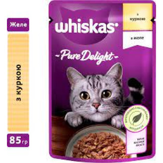 Whiskas Pure Delight Chicken in Jelly Вологий корм для дорослих котів віком від 1 року Курка в желе