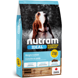 Nutram I18 Ideal Solution Support Dog Weight Control Сухий корм з куркою, шліфованим ячменем та горошком для собак схильних до ожиріння