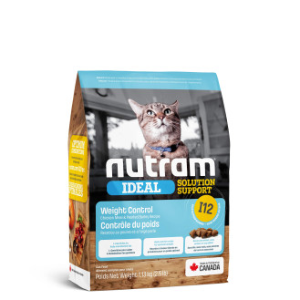 Nutram I12 Ideal Solution Support Cat Weight Control Сухий корм з куркою та вівсянкою для котів схильних до ожиріння