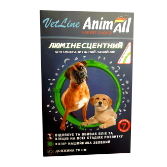 AnimAll VetLine Lumi Dogs & Cats Люмінесцентний протипаразитарний нашийник для собак та котів від бліх та кліщів