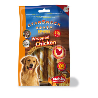 Nobby StarSnack Low Fat BBQ Wrapped Chicken Жевательные лакомства для собак Диетическая Палочка с Курицей (70 г)