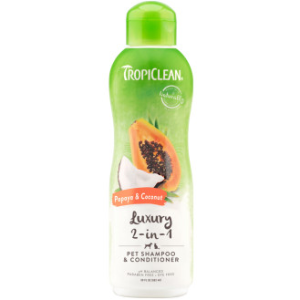 TropiClean Luxury 2 in 1 Papaya & Coconut Увлажняющий шампунь-кондиционер с папайей и кокосом для собак и котов