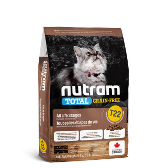 Nutram T22 Total Grain-Free Adult Cat Chicken & Turkey Беззерновий сухий корм з куркою та індичкою для котів