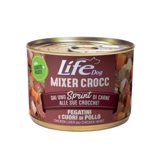 Life Dog Mixer Crocc Chicken Liver & Hearts Беззернова консерва у сухий корм для собак Куряча Печінка та Сердечки