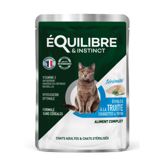 eQuilibre & instinct Trout & Zucchini & Thyme Влажный корм для взрослых и стерилизованных котов Кусочки в соусе с форелью, кабачком и тимьяном