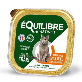 eQuilibre & instinct Poultry Meat & Zucchini Консерва для дорослих та стерилізованих котів Паштет з м'ясом птиці та кабачком