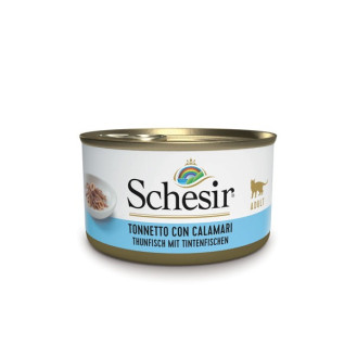 Schesir Adult Cat Tuna & Squid in Jelly Консерва для котов в возрасте от 1 года Тунец с Кальмаром в желе