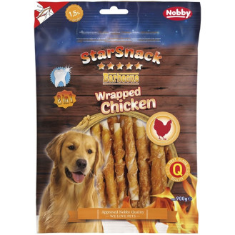 Nobby StarSnack Low Fat BBQ Wrapped Chicken Жевательные лакомства для собак Диетическая Палочка с Курицей (900 г)