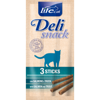 Life Cat Delisnack Sticks Salmon & Trout Лакомства для кошек Палочки с Лососем и Форелью