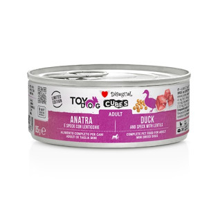 Disugual TOYDog Cubes 92% Adult Duck, Speck & Lentis Безглютенова консерва для собак маленьких порід Качка з Беконом та Сочевицею