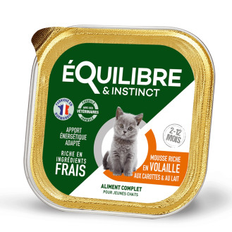 eQuilibre & instinct Poultry Meat & Carrots & Milk Консерва для котят Мусс с мясом птицы, морковью и молоком 