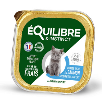 eQuilibre & instinct Salmon & Carrots & Milk Консерва для котят Мусс с лососем, морковью и молоком