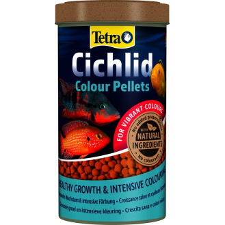 Tetra Cichlid Colour Pellets Полноценный корм в виде шариков с натуральными усилителями цвета для ярких цихлид