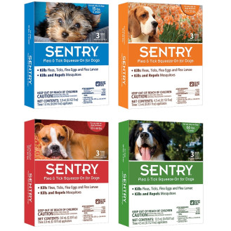 Sentry Flea & Tick Squeese-on Dogs Краплі для собак від бліх, кліщів, яєць гельмінтів, гельмінтів та москітів