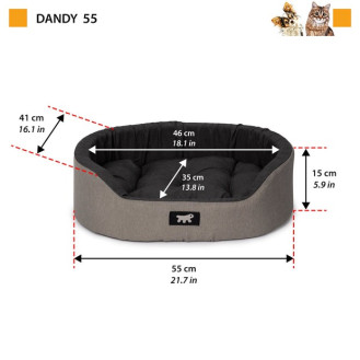 Ferplast Dandy C Cama Овальный лежак с бортиками и двусторонней подушкой для собак и котов (55)