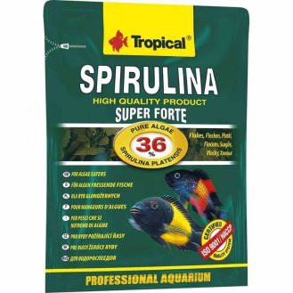 Tropical Super Spirulina Forte Рослинний корм у вигляді пластівців з 36% вмістом спіруліни для акваріумних рибок