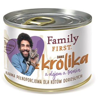 Family First Cat Rabbit in Salmon Oil Безглютенова консерва для дорослих котів Кролик у лососевій олії