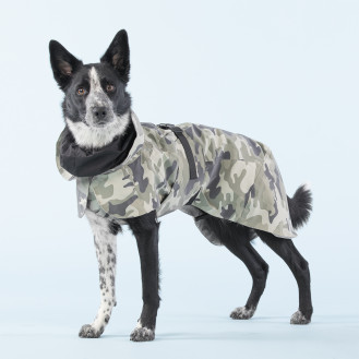 PAIKKA Recovery Raincoat Camo Дождевик для собак со специальной FIR-покладкой и меняющий цвет при светоотражении