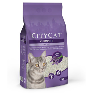 Citycat Clumping Lavender Комкуючий наповнювач без пилу для котячого туалету з ароматом лаванди