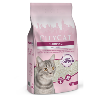 Citycat Clumping Baby Powder Комкуючий наповнювач без пилу для котячого туалету з ароматом дитячої присипки