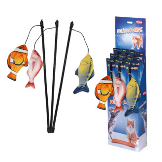 Nobby Rod Catnip Игрушка для котов ToyBox Удочка Плюшевые рыбки с кошачьей мятой