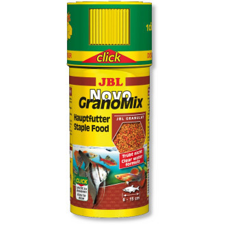 JBL Novo Grano Mix Click Основний корм у формі гранул для середніх та великих акваріумних рибок розміром 6-15 см