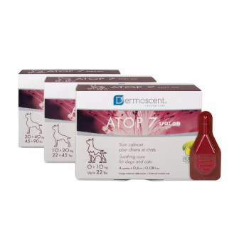 Dermoscent Atop-7 Spot-on Заспокійливі краплі для собак та котів з алергічним дерматитом та атопією