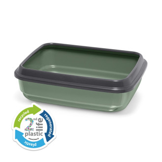 Imac Jerry 2nd Plastic Life Туалет из вторичного пластика с высокими бортиками и ободком для котов (Green)