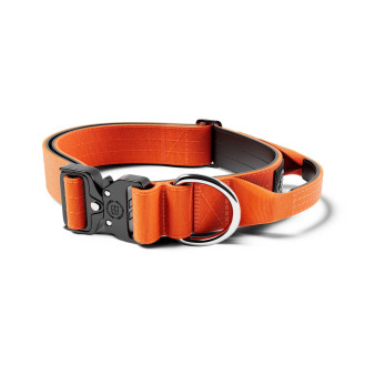BullyBillows Combat Collar Handle 4 cm Профессиональный усиленный ошейник с ручкой и рывковым замком для собак (Orange L)
