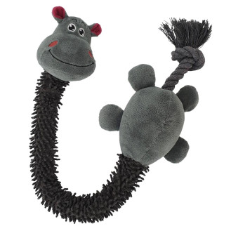 Nobby Plush & Rope Hippo Мягкая игрушка для собак Плюшевый Гиппопотам с внутренним канатом